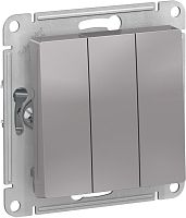 Выключатель без рамки Systeme Electric AtlasDesign 3-кл. алюминий картинка